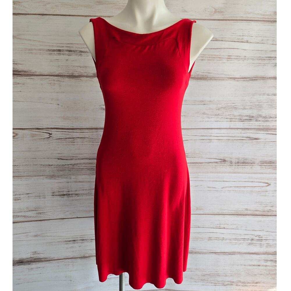 Rachel Pally Red Boatneck Low Back Jersey Knit Sundress sz XS